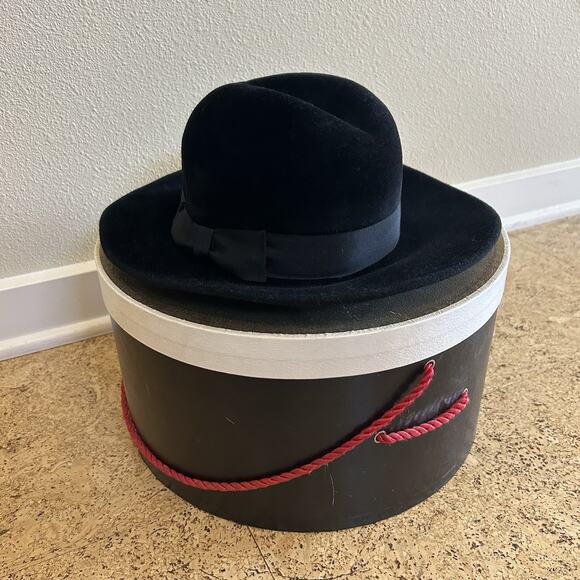 Vintage Marche Wool Felted Fedora Hat With Box - Picture 1 of 6